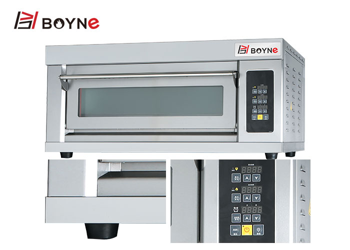Double Layer Four Trays Electric Oven Stainless Steel For Bakery computer touch