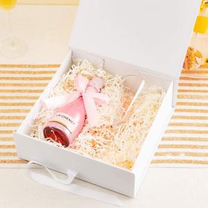 Quality White Collapsible 2mm Cardboard Rigid Gift Boxes With Ribbon Closure wholesale