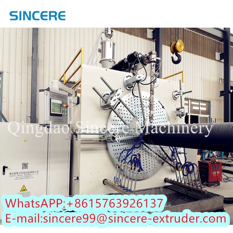PE HDPE PP Winding Spiral Pipe Extrusion Line Hollow Wall 200kW-500kW
