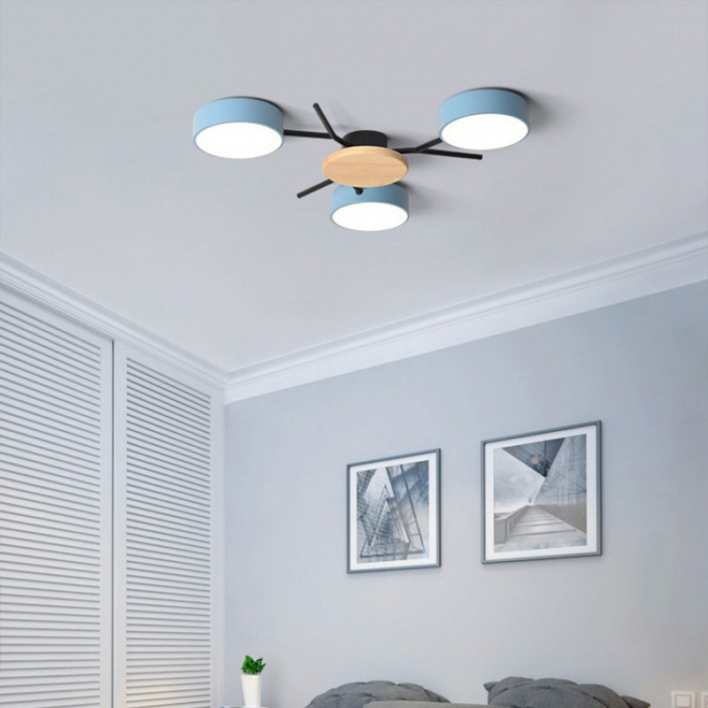 Modern living room LED lamp Nordic style bedroom LED wood ceiling flush mount light(WH-WA-15)