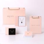 Pink Jewelry Bag Paper Bag Manufacturer Pink Gift Bag With Gold Foil Logo