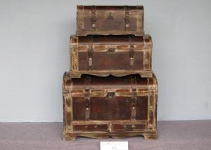 Quality 3 Pack Tailored L79.5 Wood Storage Trunks Chests wholesale