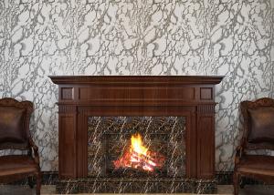 Quality PVC Strippable TV Background Wallpaper , Grayish White Marble Wall Covering wholesale