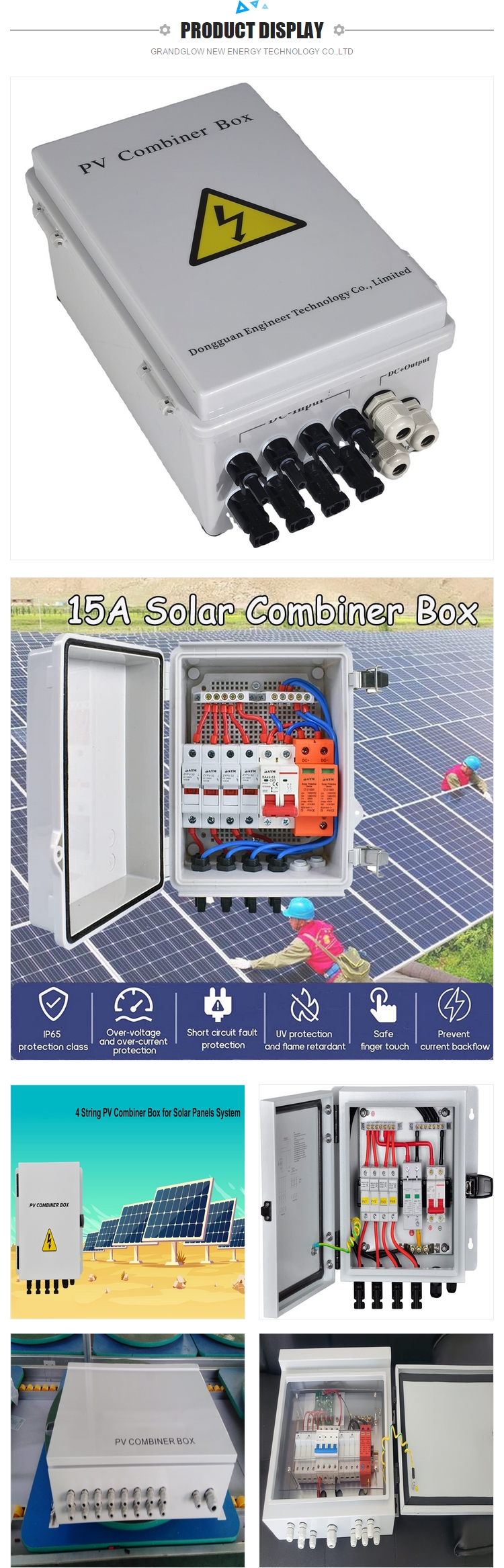 22 in 3out 500vdc Panel To Protect Solar Panels Pv String Combiner Box for over-current protection