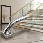 Corrosion-Proof Stainless Steel Handrails with Polished Finish for Glass