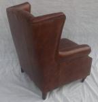 Georgian Regency Full Leather Chesterfield Wing Back Armchair