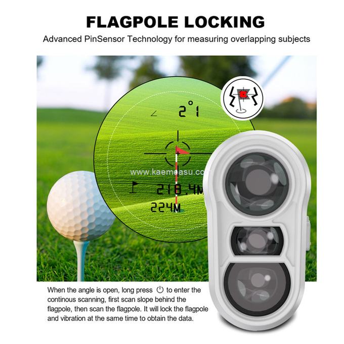 kaemeasu 6.5X Magnetification Golf Range Finder Telescope Flagpole Lock Angle Measuring Distance Meter M1000