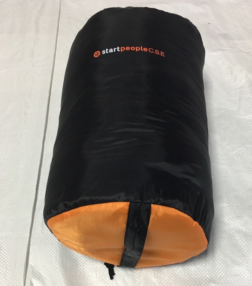 230x80x50CM Custom Black Orange Waterproof 190T Polyester Travel Mountain Sleeping Bags