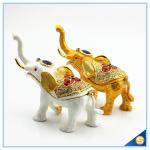 Enamel Craft Creative Antique Elephant Trinket Box Home Decoration Jewelry Box