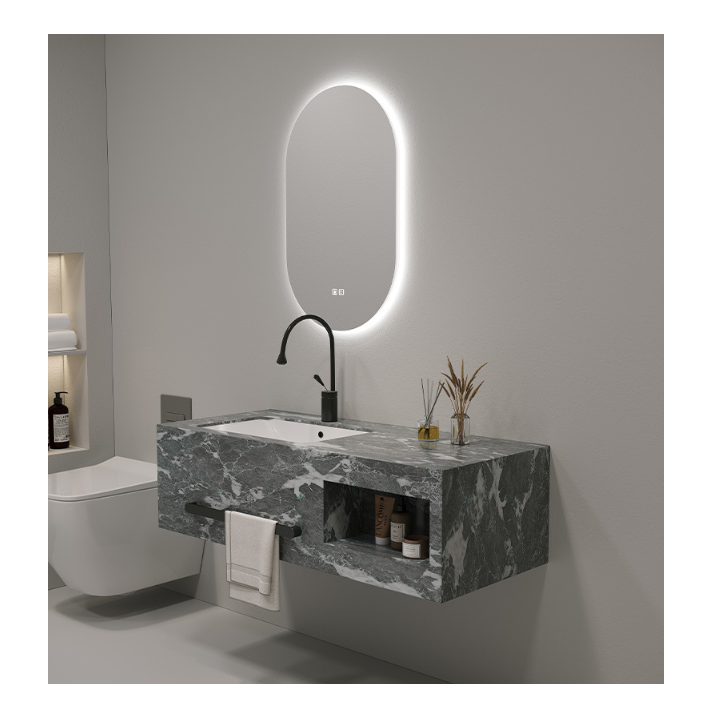 Modern Style Bathroom Cabinets with Sink SLABS/SINTERSTONE Surface Treatment Included