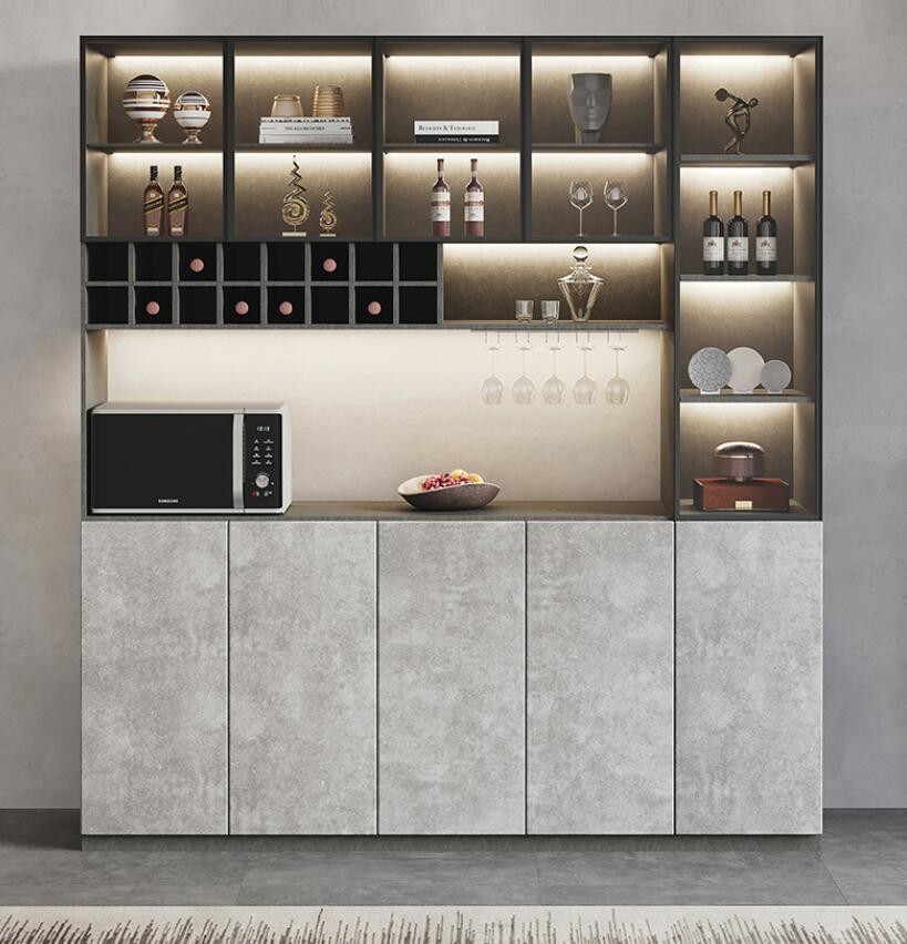 2.5M Living Room Display Cabinet Glass Corner Display Units For Living Room