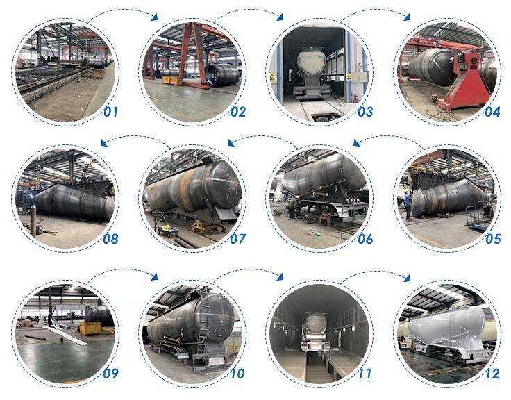 2 Axle Bulk Cement Tanker Semi Trailer 45 Cubic Meters