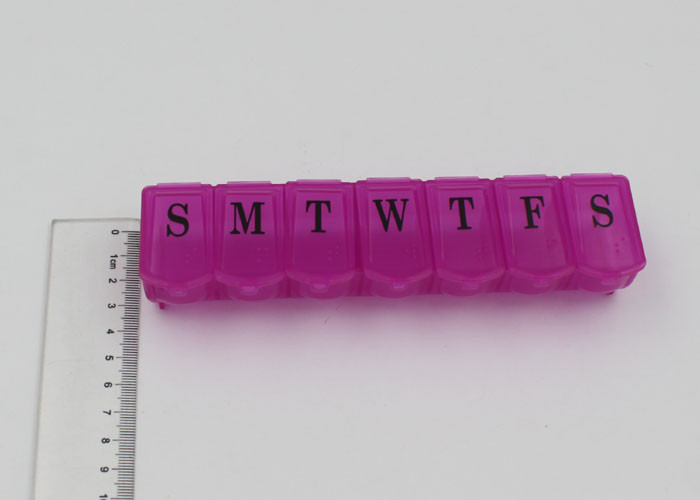 Portable 7 Day Pill Box Organizer For Kid And Adult , Food Grade Medical Pill Box