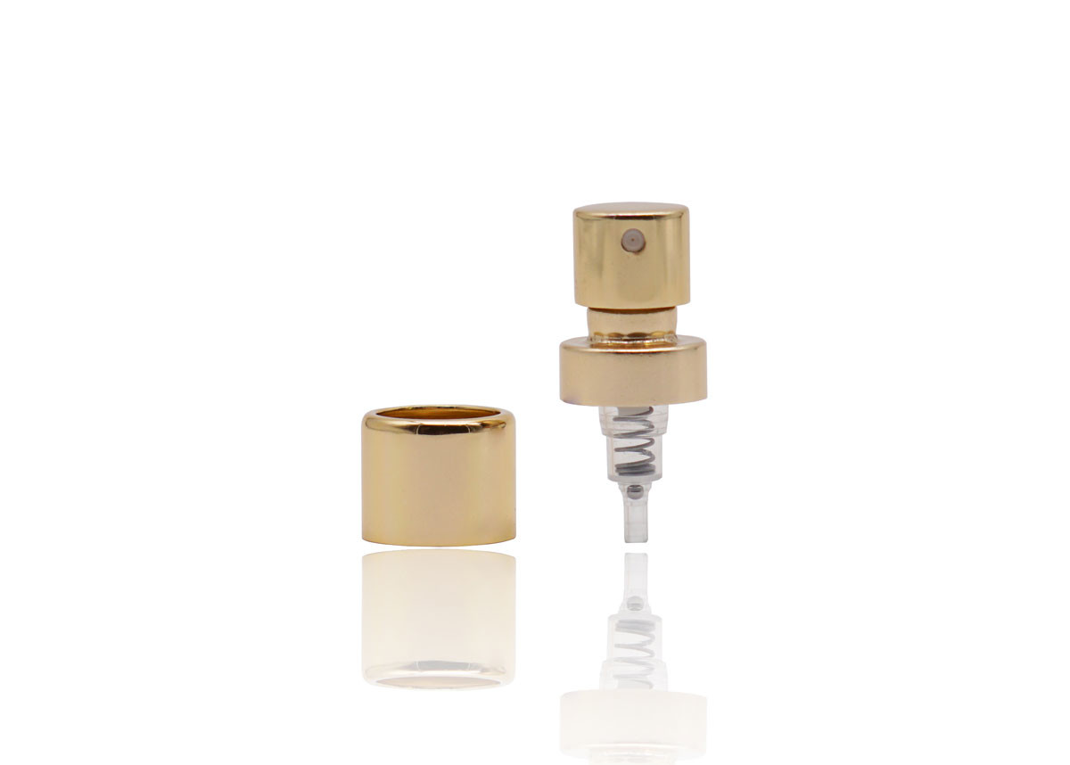 Glass Bottle Pump Sprayer 15/410 Mist Sprayer Gold Crimp Spray Pump With Collar