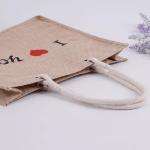 Washable Personalized Jute Beach Bags / Mini Jute Gift Bags With Handles