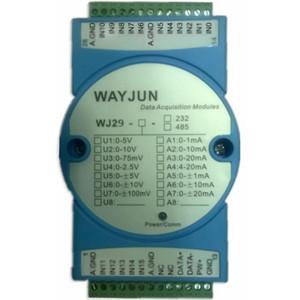 Quality WAYJUN 16-CH 0-5V to RS485 Modbus Converters DIN35 blue signal acquisition CE approved wholesale
