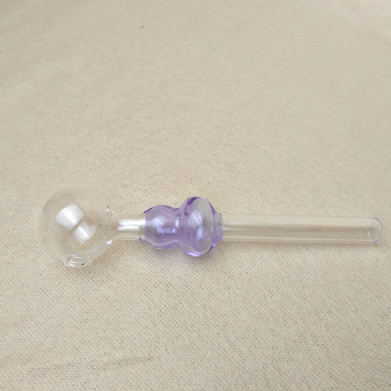 Simple Clear Glass Smoking Pipe 2mm Thick Customized Logo Avaiable