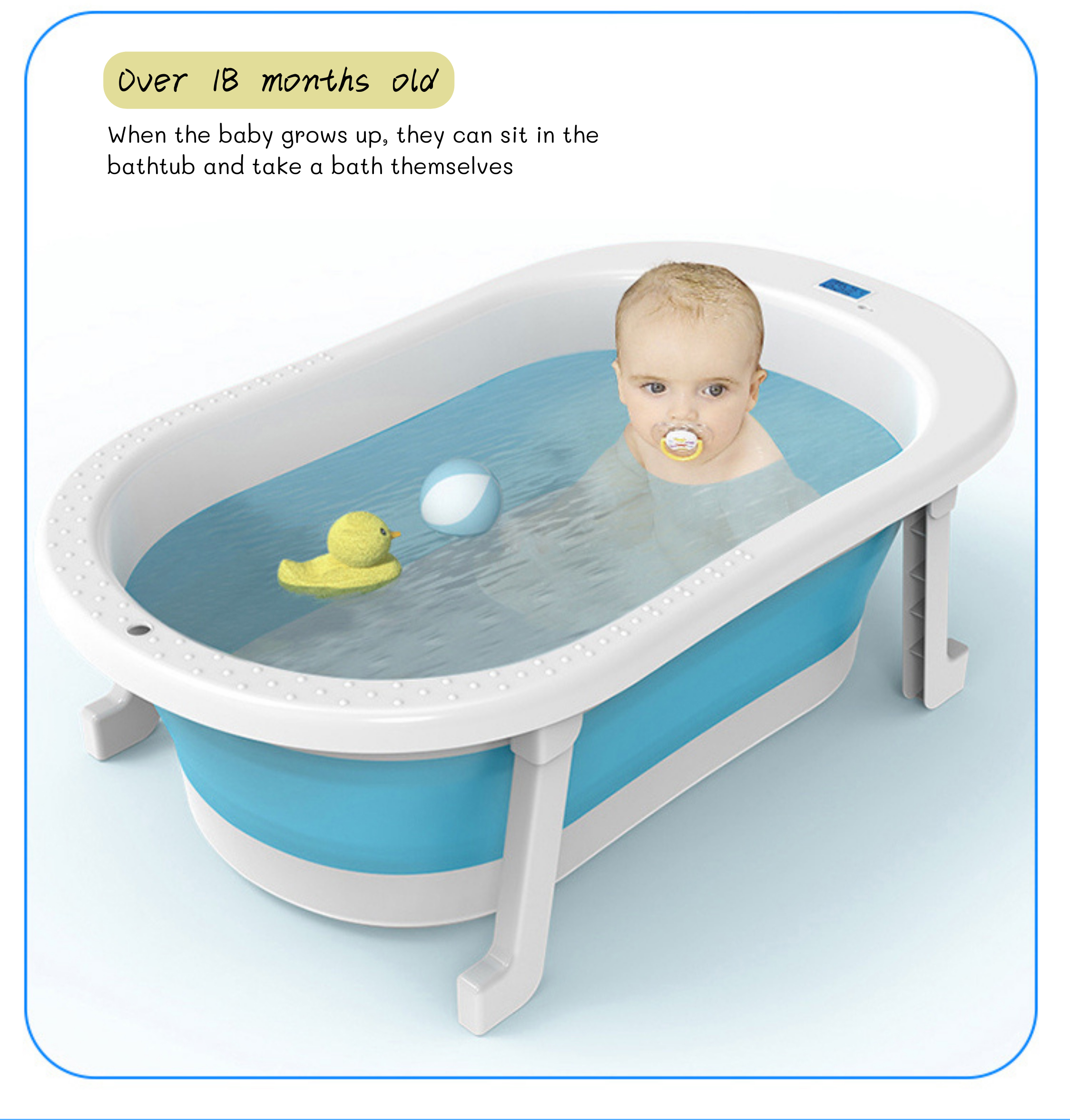 85*53*25cm Open Size Foldable Baby Bathtub With Stand Durable And OEM/ODM Support