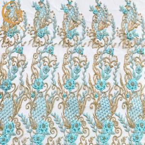Quality 140Cm Bridal Applique Lace Fabric Dress Styles Embroidery Beaded For Wedding wholesale