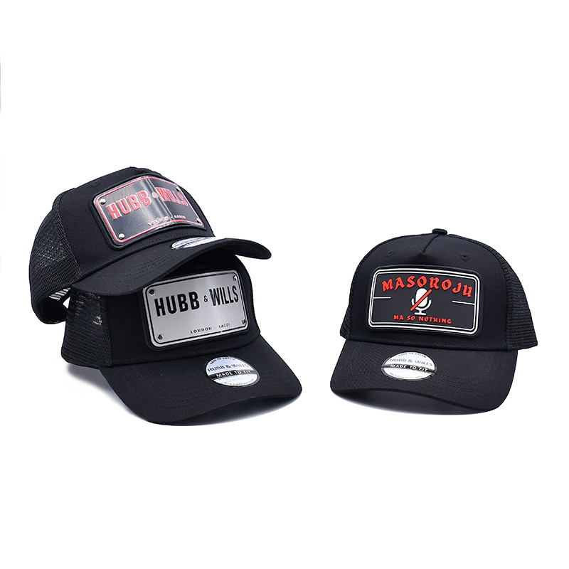 Customization 5 Panel Trucker Cap 3D And Plate Logo Colorful