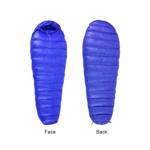 Quality Cold Weather Down Mummy Sleeping Bag Waterproof Blue Childrens Sleeping Bags 20D Nylon wholesale