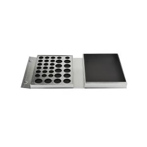 Quality Customized Silver Magnetic Cosmetic Gift Boxes , Eyeshadow Paper Box For Lipstick Blush wholesale