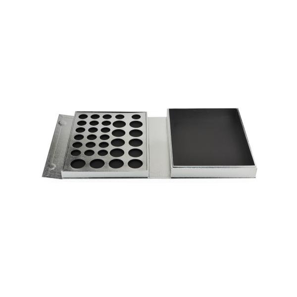Customized Silver Magnetic Cosmetic Gift Boxes , Eyeshadow Paper Box For