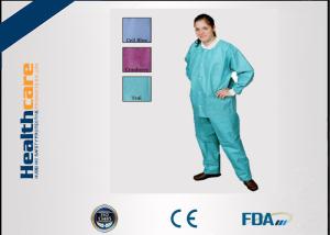 Quality Green Blue Medical Disposable Clothing Non Toxic Nonwoven Round Neck Suits wholesale