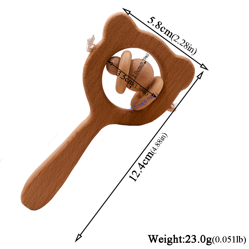 Musical Wooden Rattle Montessori For Baby Crib Toys Baby Educational