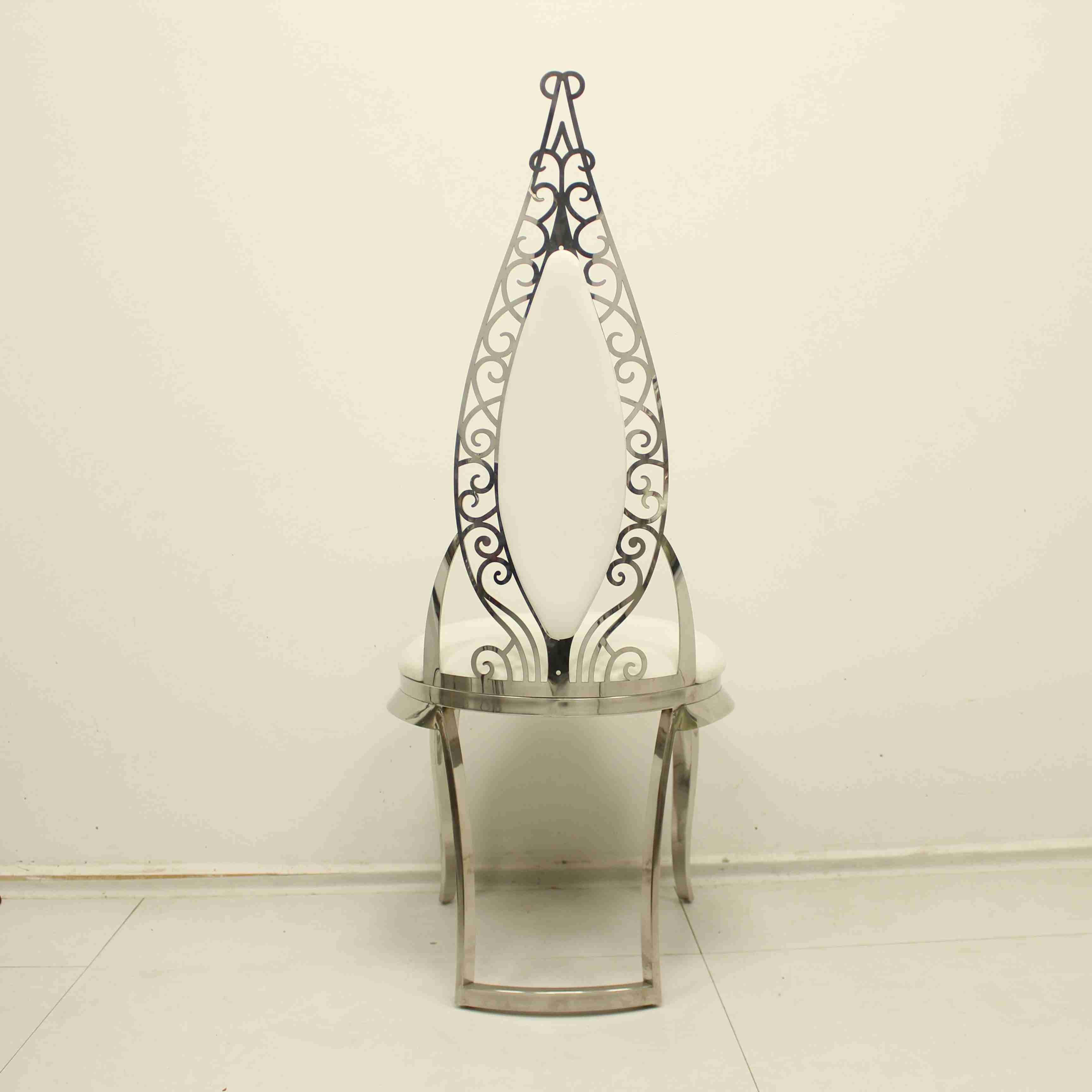 Leather Top Elegant Dining Chair For Event Anti Oxidation SS Leg
