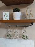 Sample Black 15.8-Inch Long Single Rail Wine Glass Rack Metal Under Cabinet