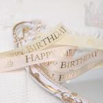 Custom Printed Grosgrain Gift Wrap Ribbon Happy Birthday Pattern 50Y Length