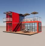 Aluminum Alloy Windows Luxury Commercial Prefab Construction House with Wall 50
