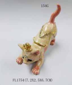 Quality New Design Crown Metal Cat Jewelry Box Cat Family Custom Jewelry Box Luxury Jewelry Box For Gift wholesale