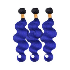 Quality #T1B/Blue Body Wave Remy Human Hair Bundles Sew In Weave Bundles Brazilian Bundle Deals wholesale