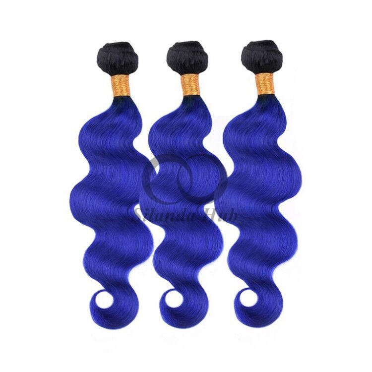 #T1B/Blue Body Wave Remy Human Hair Bundles Sew In Weave Bundles Brazilian Bundle Deals