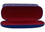 Woven Pattern Leather Wrapped Metal Eyeglass Case