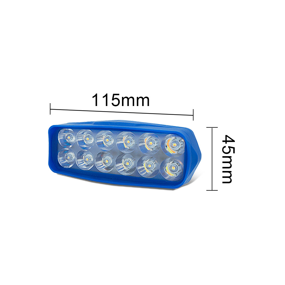 Plastic Blue Casing 12V White Yellow Flash Motorcycle Spotlight