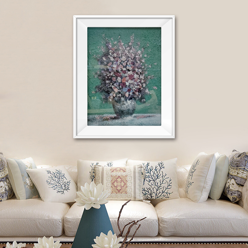 Hand Painted Flowers Canvas Painting Modern Color Knife Oil Painting for Living Room Home Decor Customized Size Accepted
