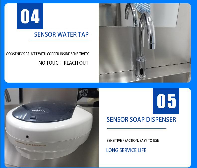 1.5mm Medical Stainless Steel Sink 500ml/H Medical Wash Hand Basin SUS304