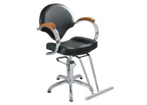Quality 5 Stars Base Salon Hair Styling Chairs Chrome Armrest With Wood Materials wholesale