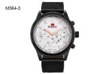 Waterproof Men's Quartz Watch Chronograph 6 Pointers Leather Strap Wristwatch