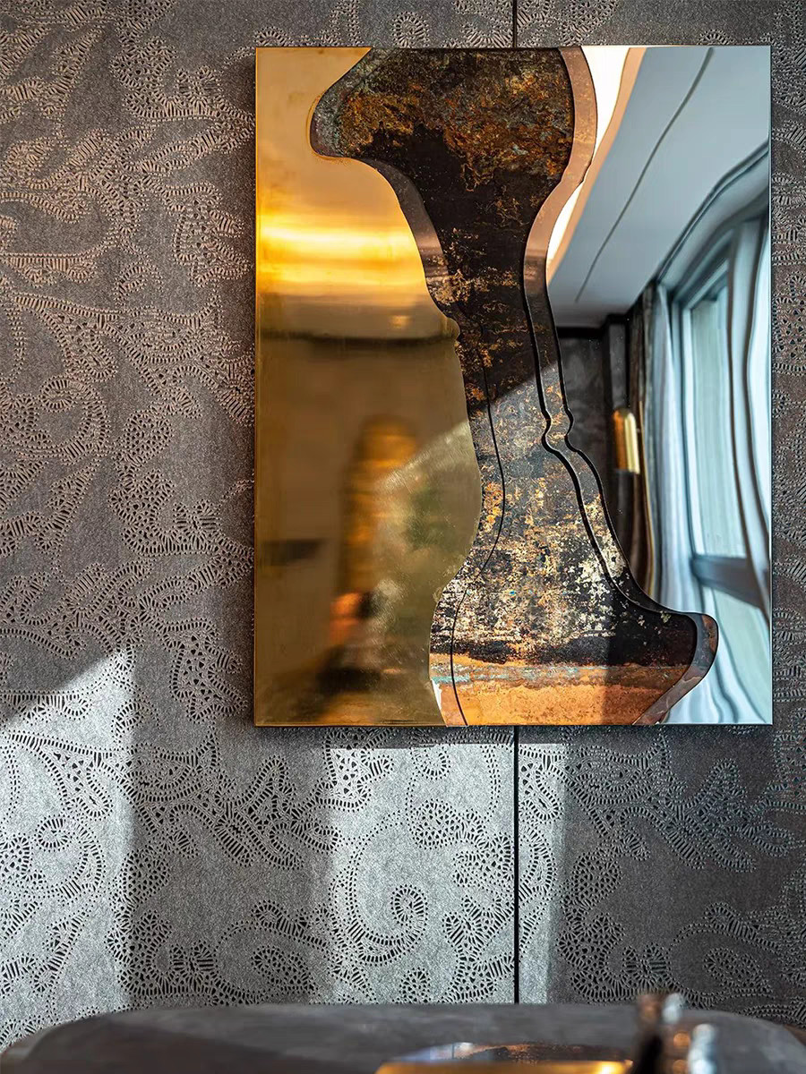 Hand Painted Rust Texture Wall Piece 3d High Light Luxury Modern Interior Painting