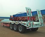 3 Axles Gooseneck Low Bed Semi Trailer For Excavator Transport 60 Ton Load