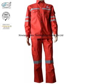 Quality Red Cotton Fire Retardant Suit / Reflective Flame Resistant Rain Suit wholesale