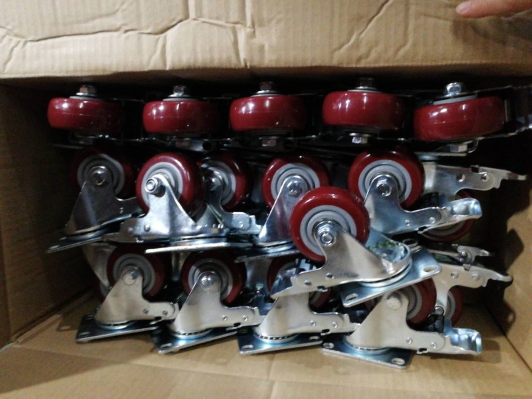 3inch 4inch 5inch Red PVC Industry Medium Duty Caster Wheels