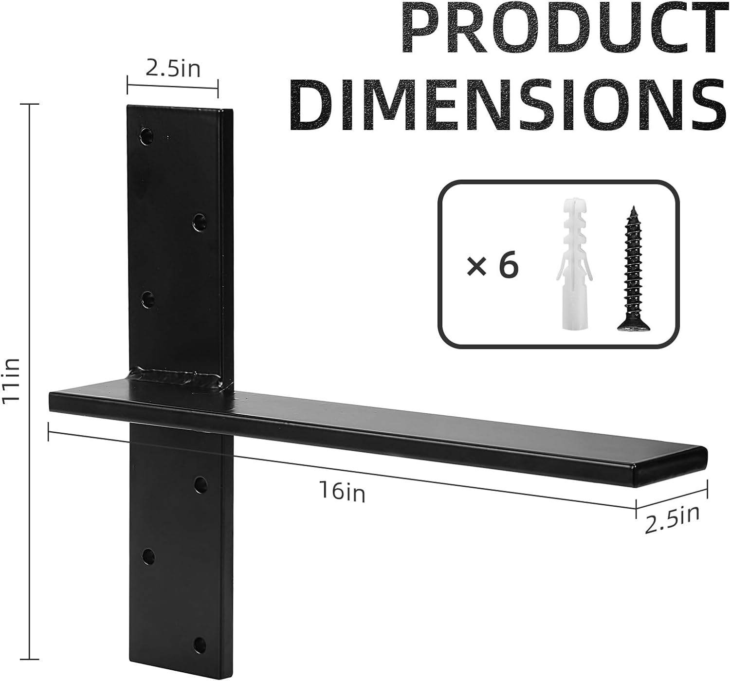Solid Heavy Duty Steel Floating Shelf Brackets with Stamping Punching Bending Process