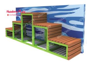 Quality Long Street Garden Furniture Outdoor Park Benches Without Back 270 * 270 * 100cm wholesale