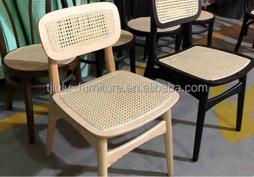 Adjustable Wooden Rattan Dining Chairs with Modern Design Style and Ash Wood