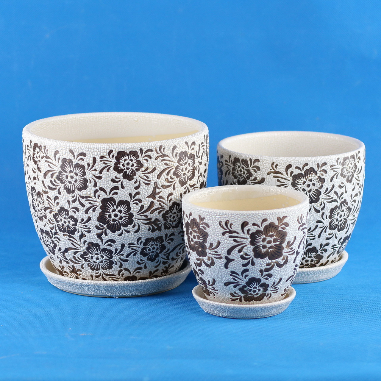 Customized Round Ceramic Pots Wide Selection Drainage Included